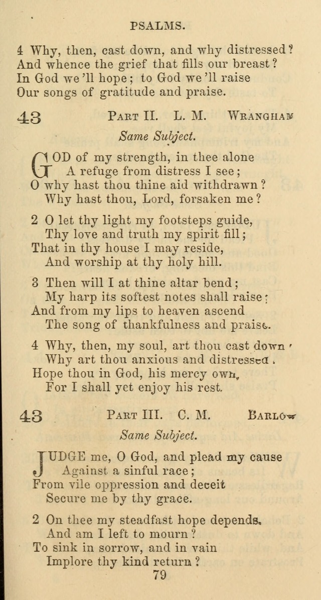 Psalms and Hymns: adapted to social, private and public worship in the Cumberland Presbyterian Chruch page 79