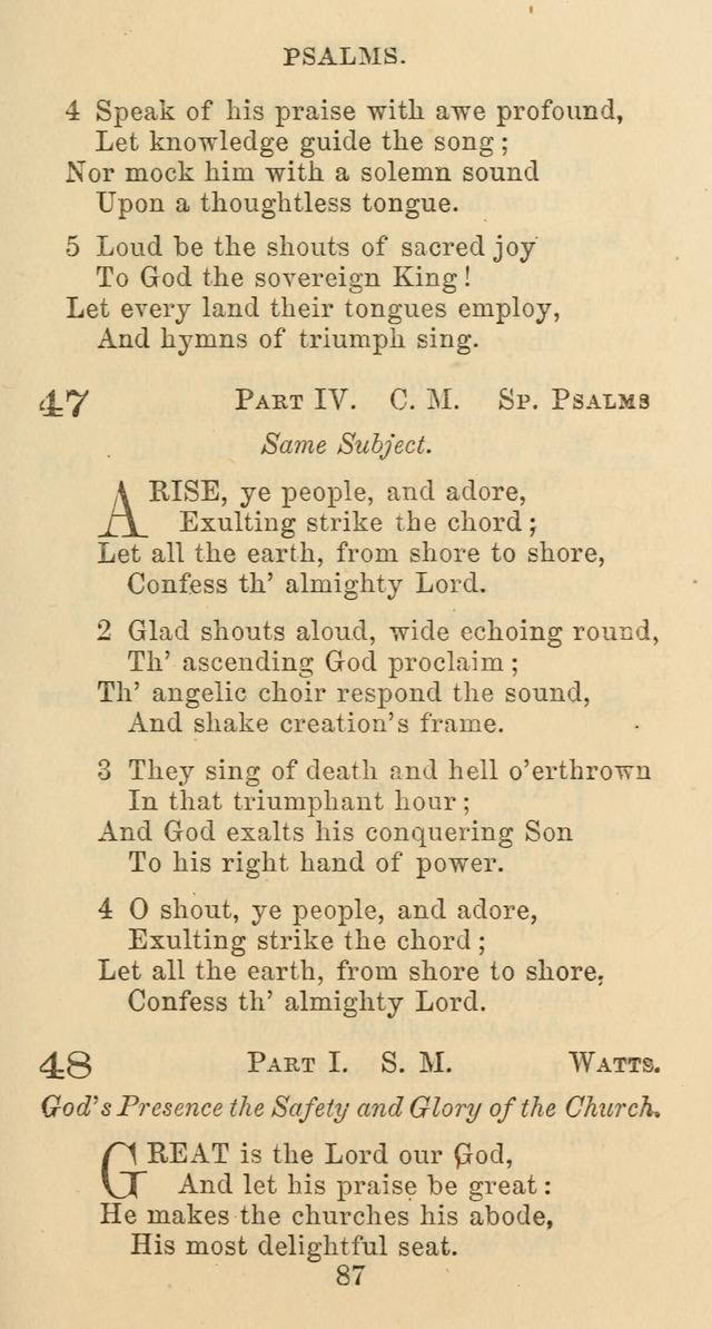 Psalms and Hymns: adapted to social, private and public worship in the Cumberland Presbyterian Chruch page 87