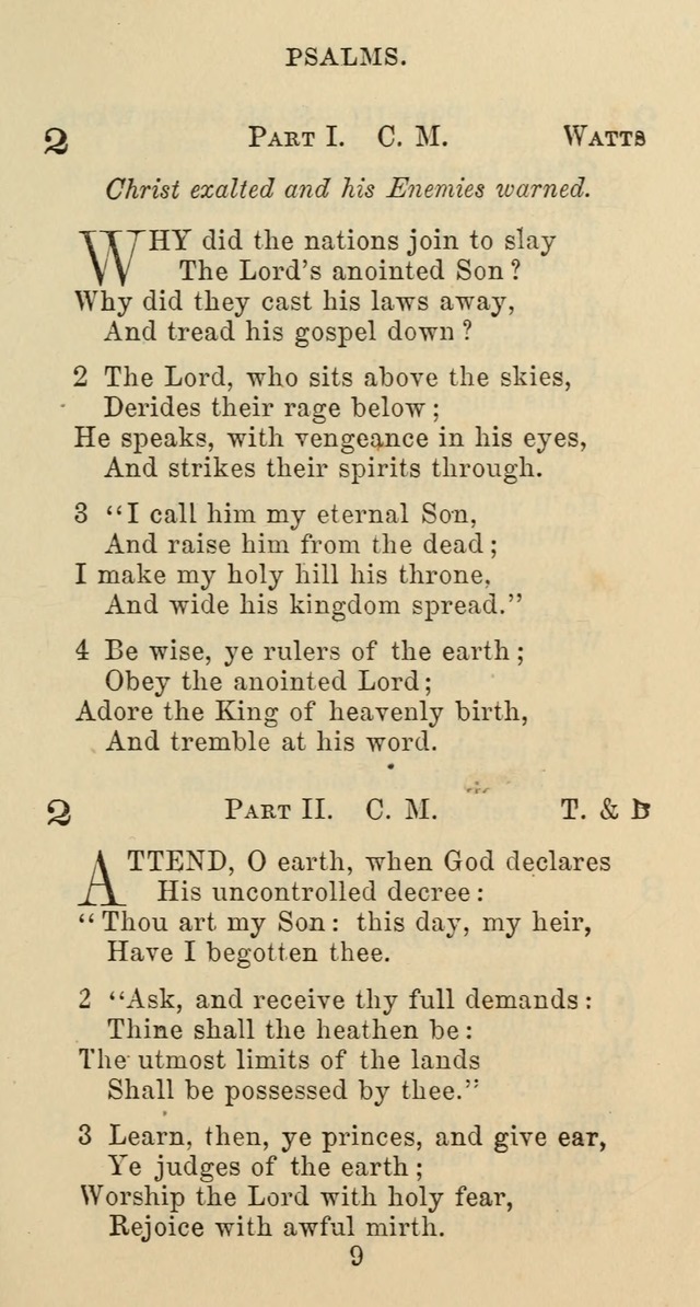 Psalms and Hymns: adapted to social, private and public worship in the Cumberland Presbyterian Chruch page 9