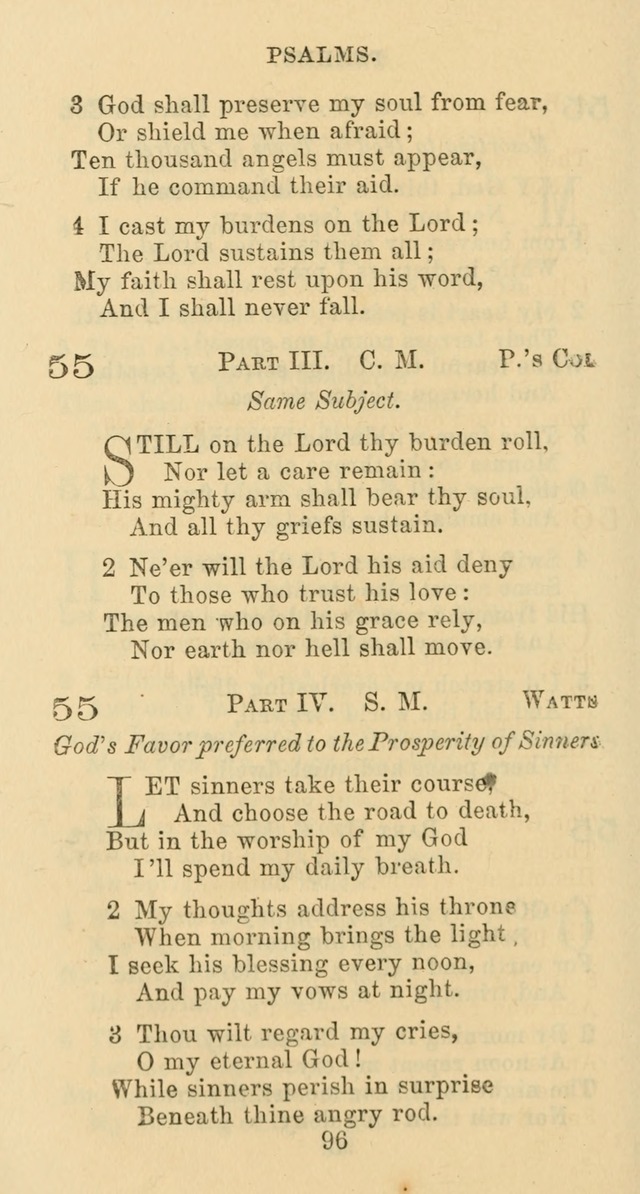 Psalms and Hymns: adapted to social, private and public worship in the Cumberland Presbyterian Chruch page 96