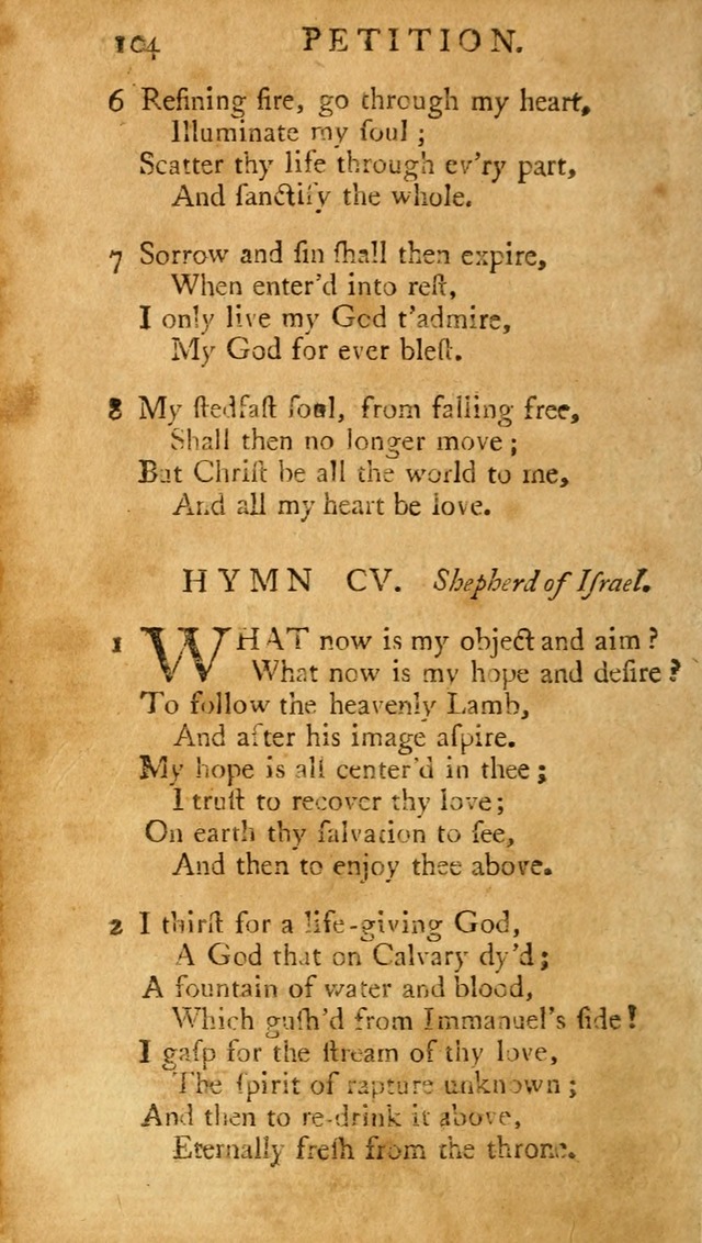 A Pocket hymn-book, designed as a constant companion for the pious: collected from various authors (11th ed.) page 104