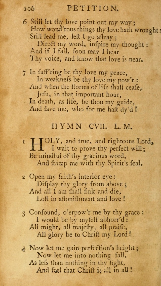 A Pocket hymn-book, designed as a constant companion for the pious: collected from various authors (11th ed.) page 106