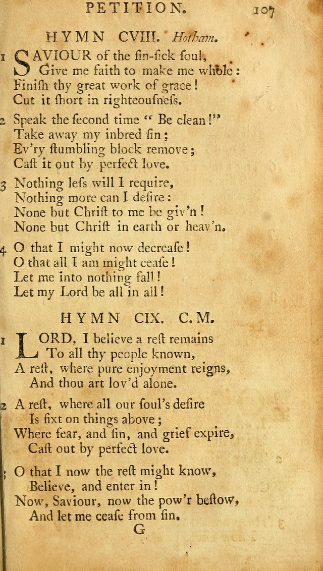 A Pocket hymn-book, designed as a constant companion for the pious: collected from various authors (11th ed.) page 107