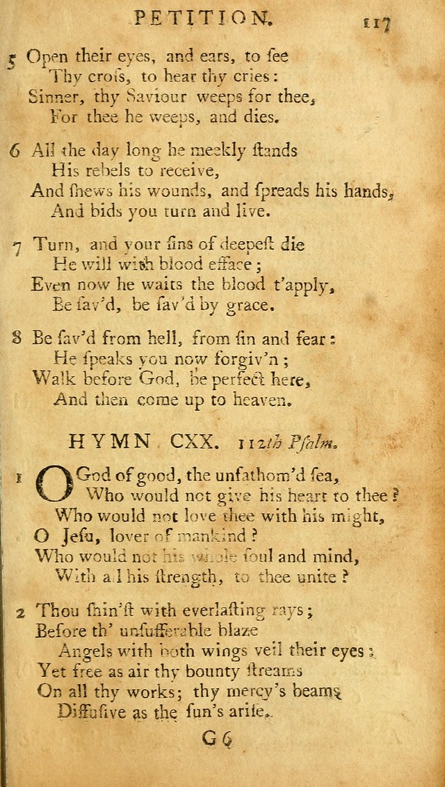 A Pocket hymn-book, designed as a constant companion for the pious: collected from various authors (11th ed.) page 117