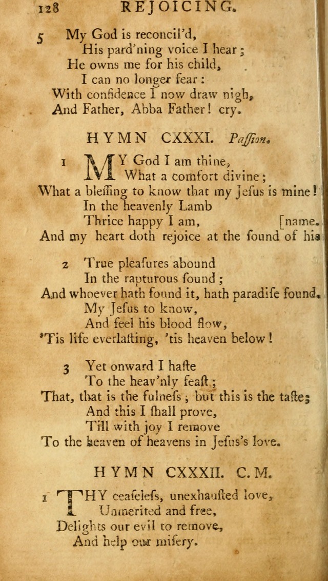 A Pocket hymn-book, designed as a constant companion for the pious: collected from various authors (11th ed.) page 128