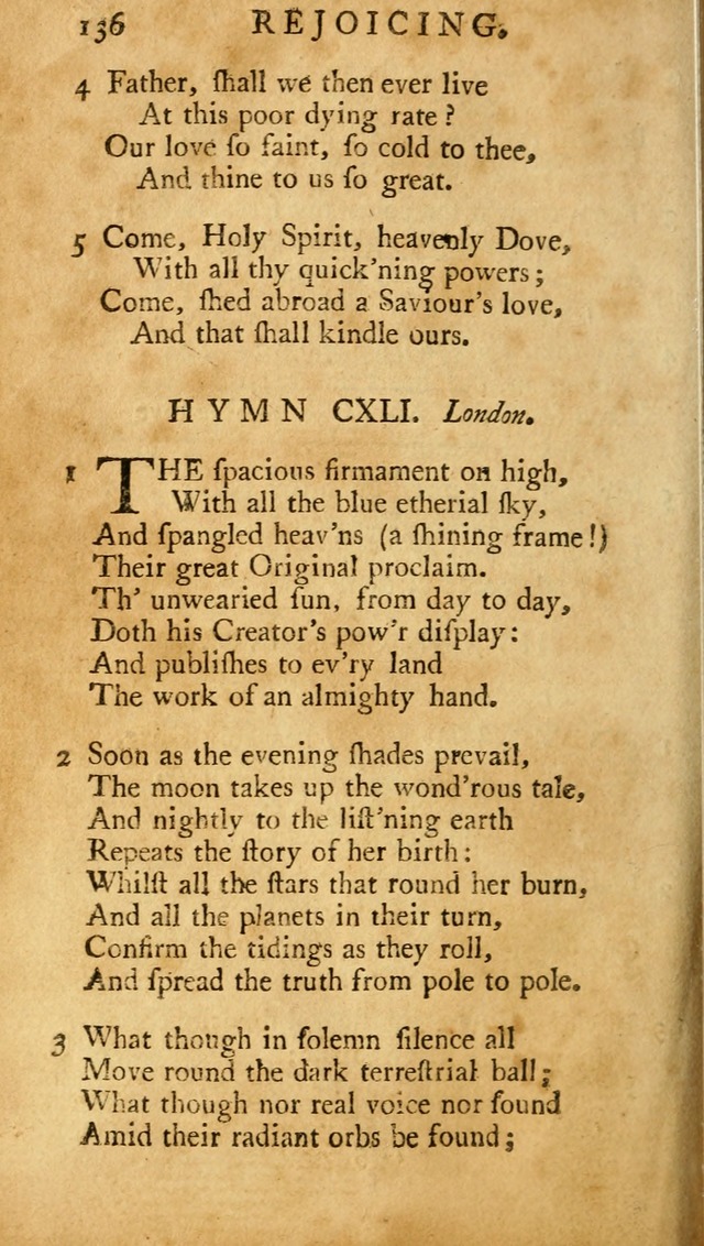 A Pocket hymn-book, designed as a constant companion for the pious: collected from various authors (11th ed.) page 136