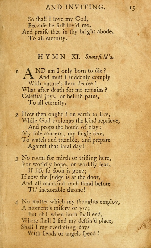 A Pocket hymn-book, designed as a constant companion for the pious: collected from various authors (11th ed.) page 15