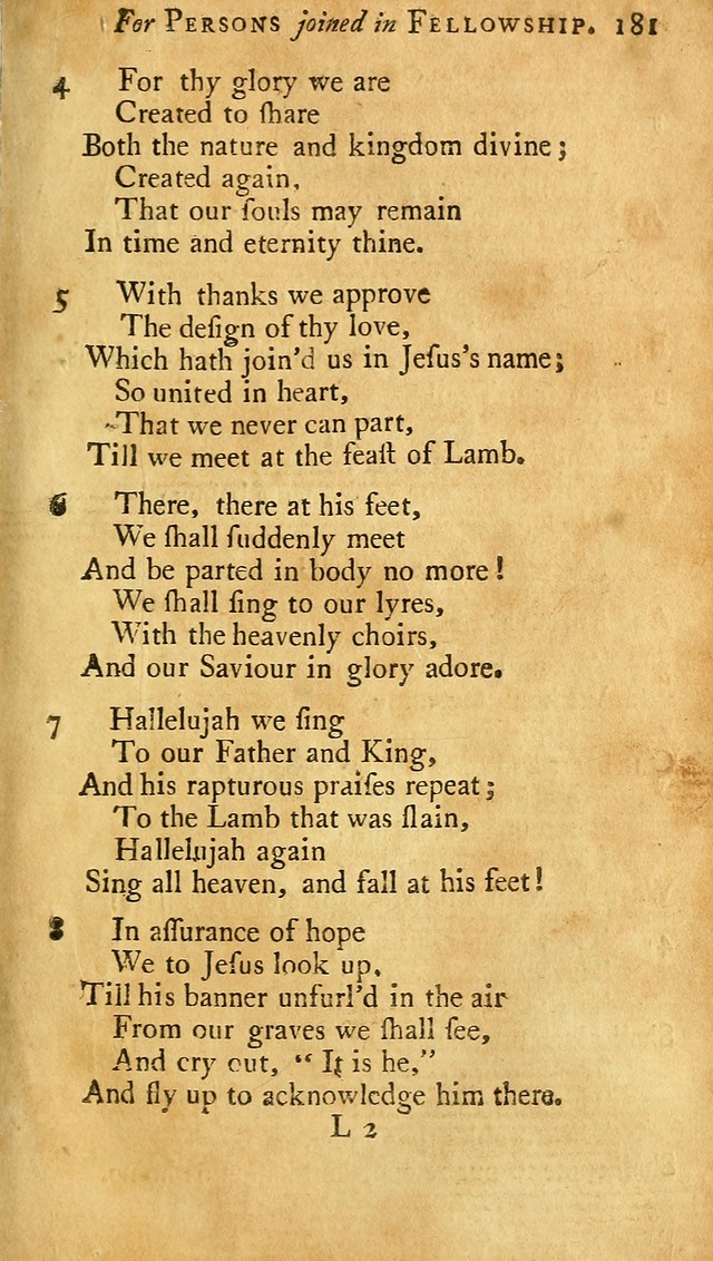 A Pocket hymn-book, designed as a constant companion for the pious: collected from various authors (11th ed.) page 181