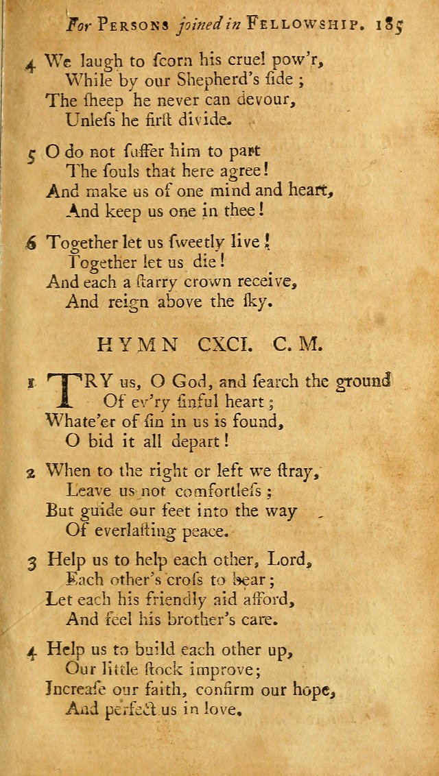 A Pocket hymn-book, designed as a constant companion for the pious: collected from various authors (11th ed.) page 185