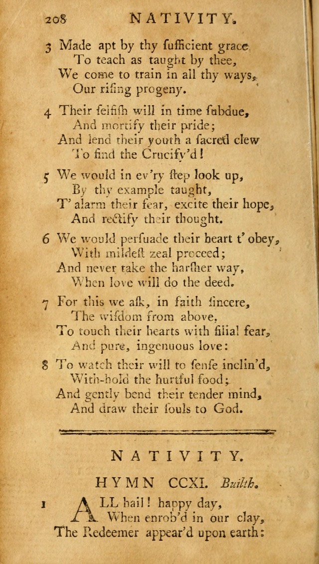 A Pocket hymn-book, designed as a constant companion for the pious: collected from various authors (11th ed.) page 208