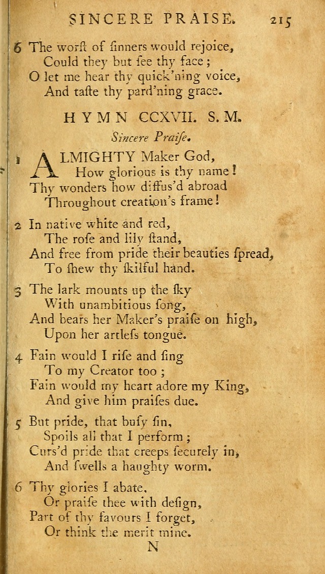 A Pocket hymn-book, designed as a constant companion for the pious: collected from various authors (11th ed.) page 215