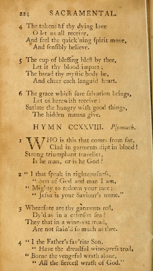 A Pocket hymn-book, designed as a constant companion for the pious: collected from various authors (11th ed.) page 224