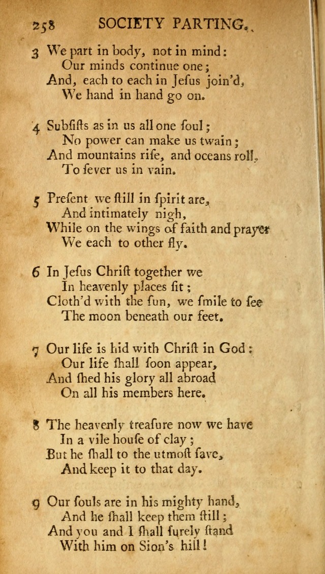 A Pocket hymn-book, designed as a constant companion for the pious: collected from various authors (11th ed.) page 258