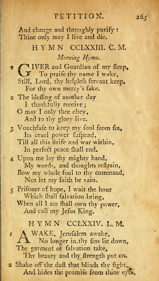 A Pocket hymn-book, designed as a constant companion for the pious: collected from various authors (11th ed.) page 265