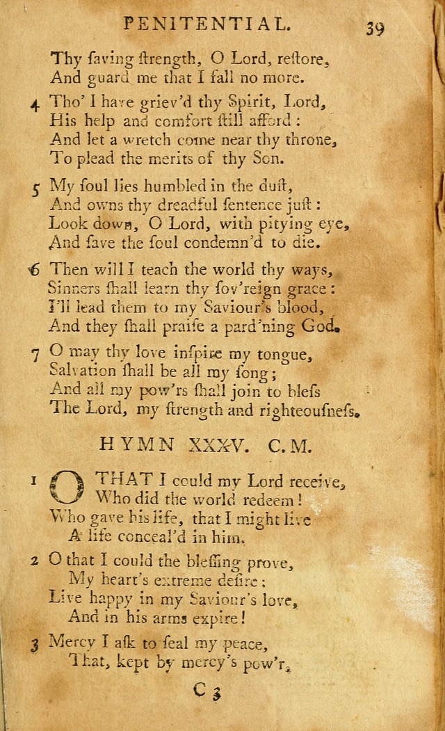 A Pocket hymn-book, designed as a constant companion for the pious: collected from various authors (11th ed.) page 39