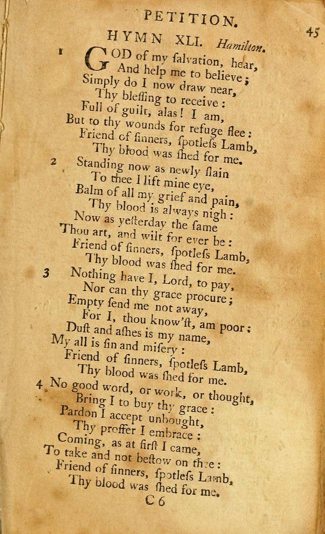 A Pocket hymn-book, designed as a constant companion for the pious: collected from various authors (11th ed.) page 45