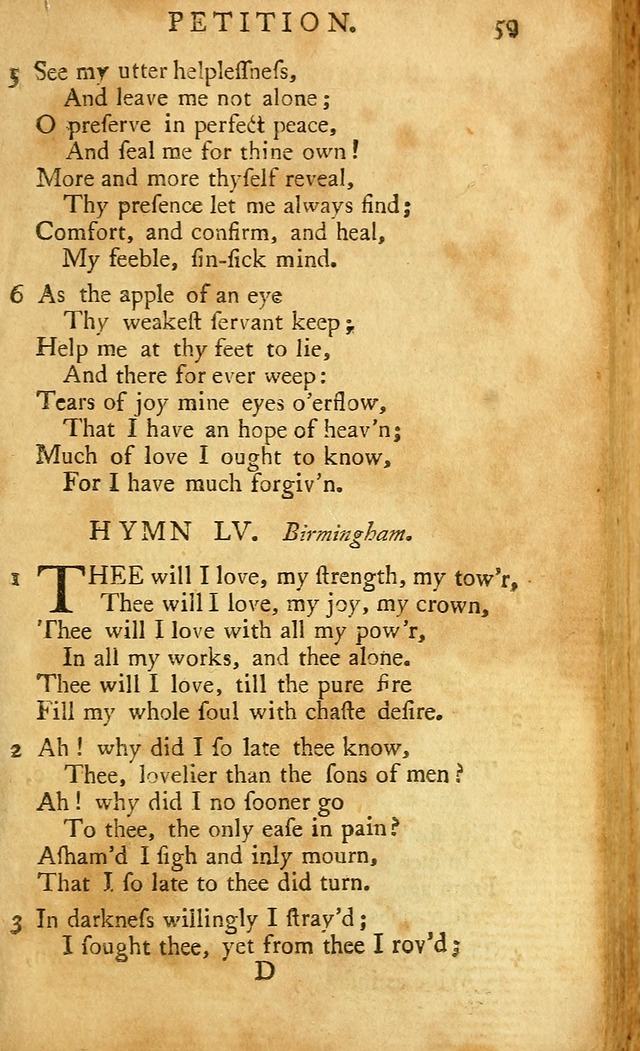 A Pocket hymn-book, designed as a constant companion for the pious: collected from various authors (11th ed.) page 59