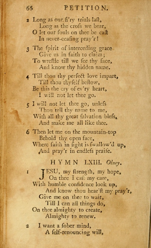 A Pocket hymn-book, designed as a constant companion for the pious: collected from various authors (11th ed.) page 66