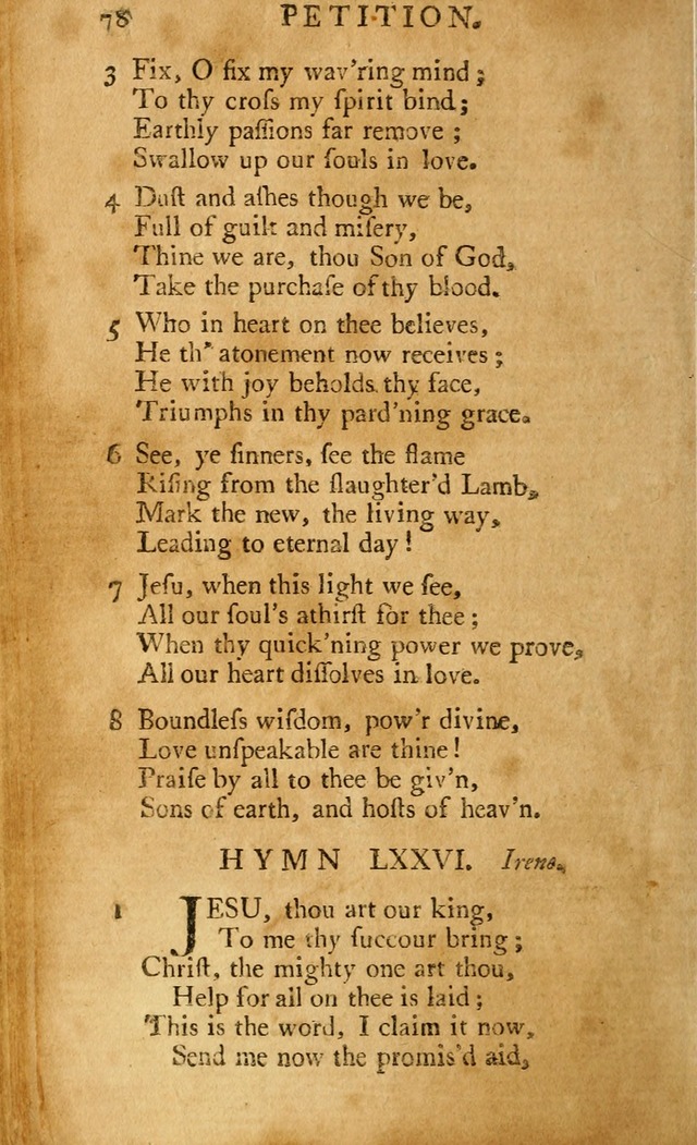 A Pocket hymn-book, designed as a constant companion for the pious: collected from various authors (11th ed.) page 78