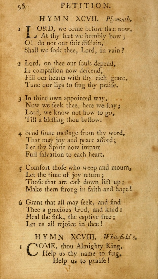 A Pocket hymn-book, designed as a constant companion for the pious: collected from various authors (11th ed.) page 96