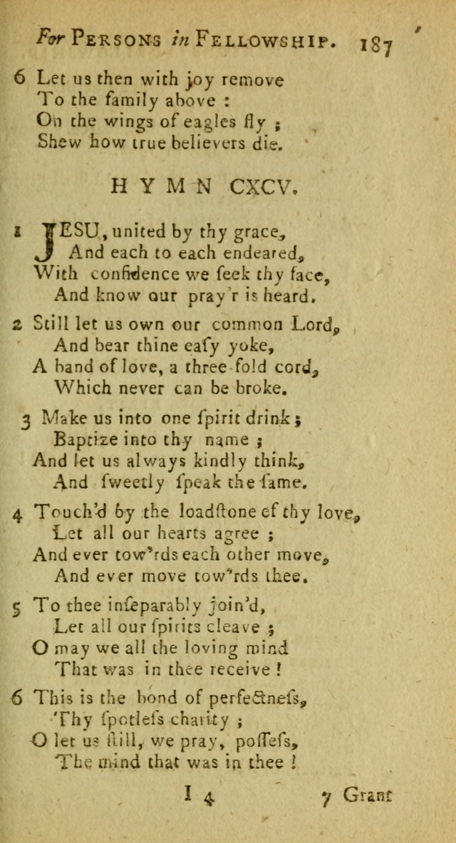 A Pocket Hymn Book: designed as a constant companion for the pious, collected from various authors (9th ed.) page 187