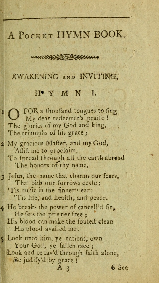 A Pocket Hymn Book: designed as a constant companion for the pious, collected from various authors (9th ed.) page 3