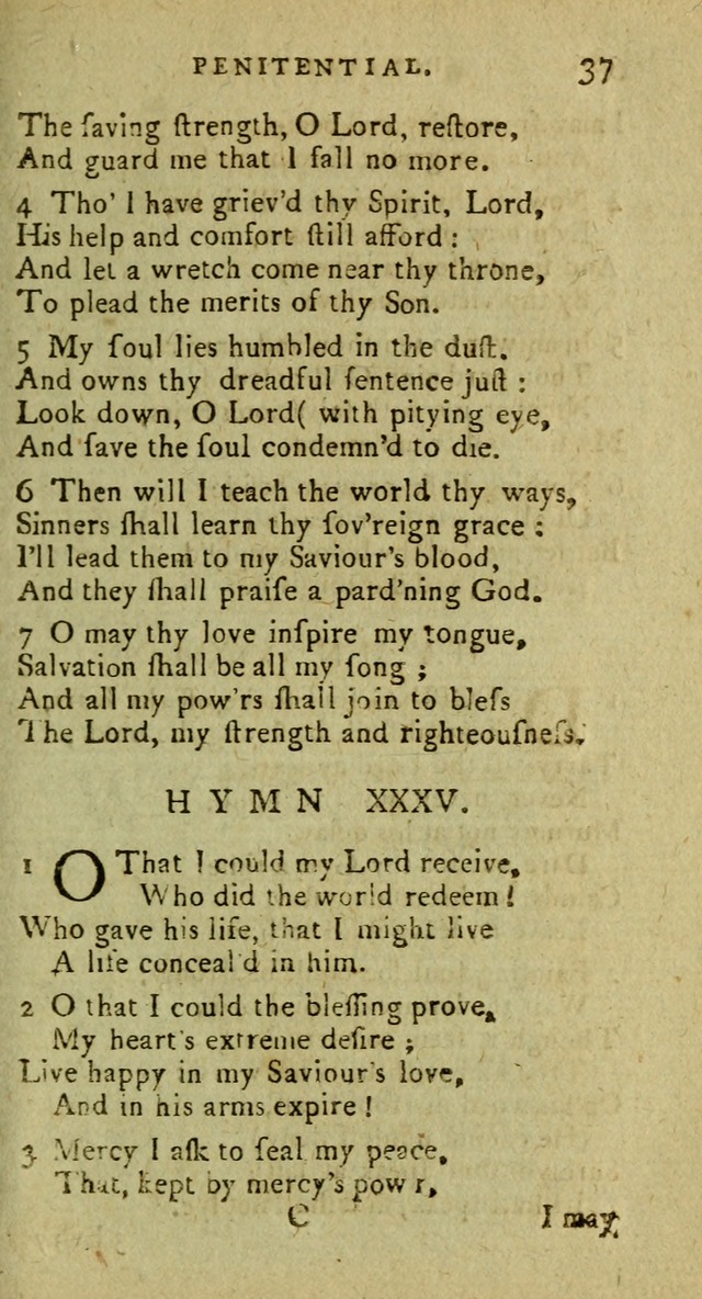 A Pocket Hymn Book: designed as a constant companion for the pious, collected from various authors (9th ed.) page 37