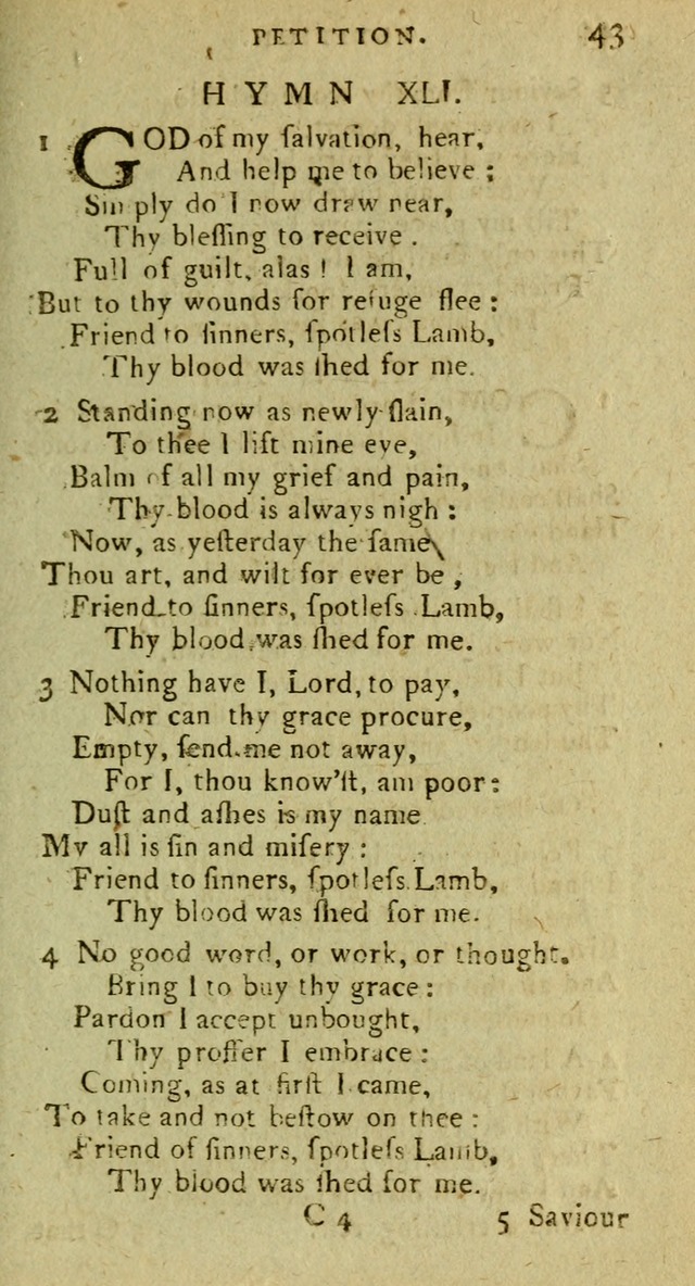 A Pocket Hymn Book: designed as a constant companion for the pious, collected from various authors (9th ed.) page 43