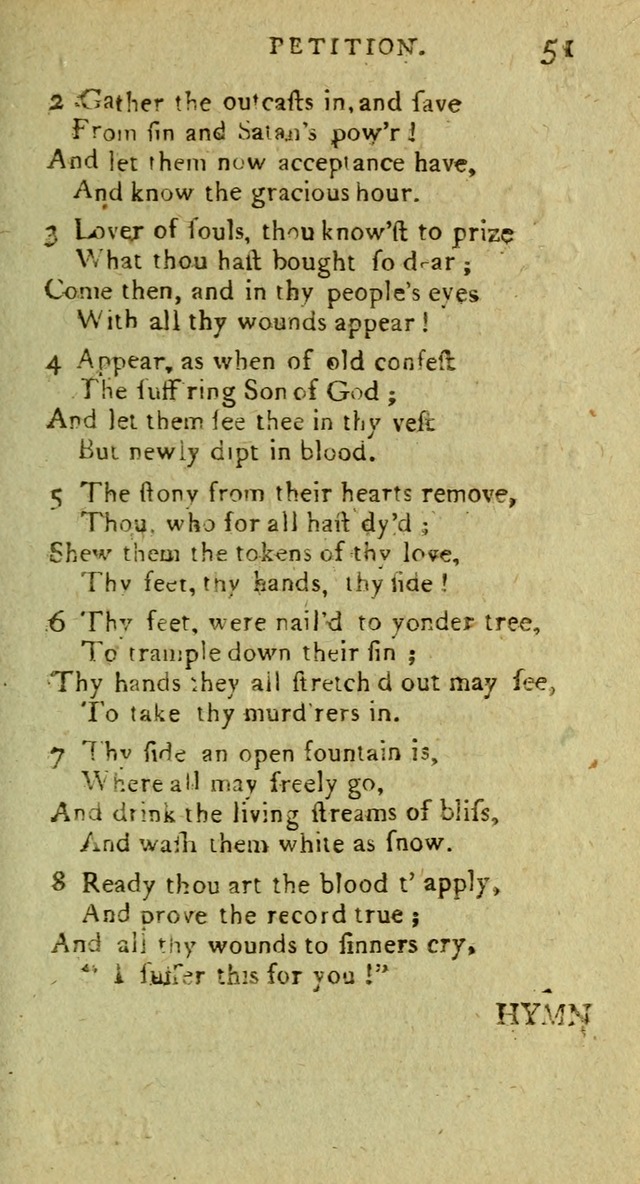 A Pocket Hymn Book: designed as a constant companion for the pious, collected from various authors (9th ed.) page 51