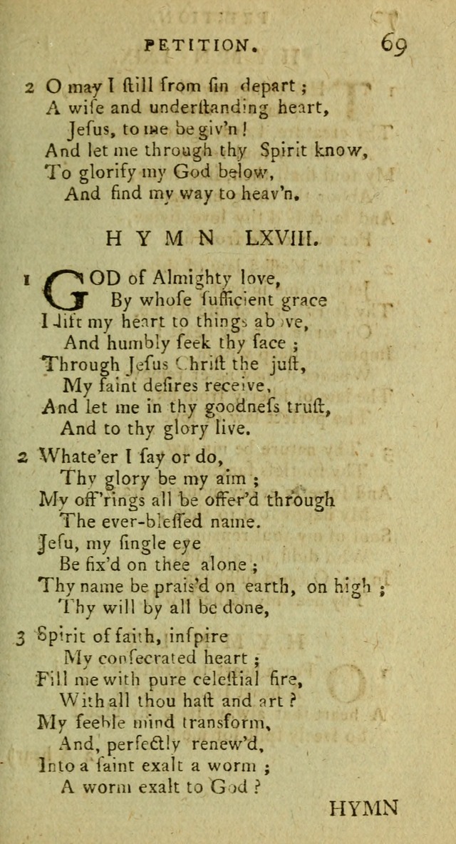 A Pocket Hymn Book: designed as a constant companion for the pious, collected from various authors (9th ed.) page 69