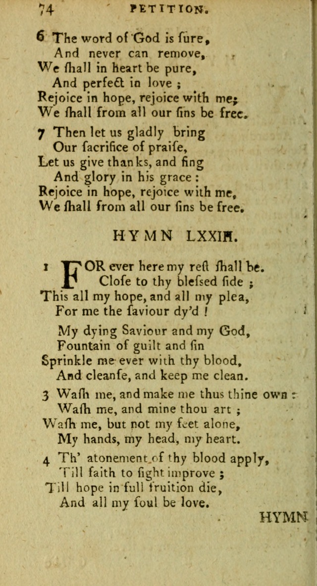 A Pocket Hymn Book: designed as a constant companion for the pious, collected from various authors (9th ed.) page 74