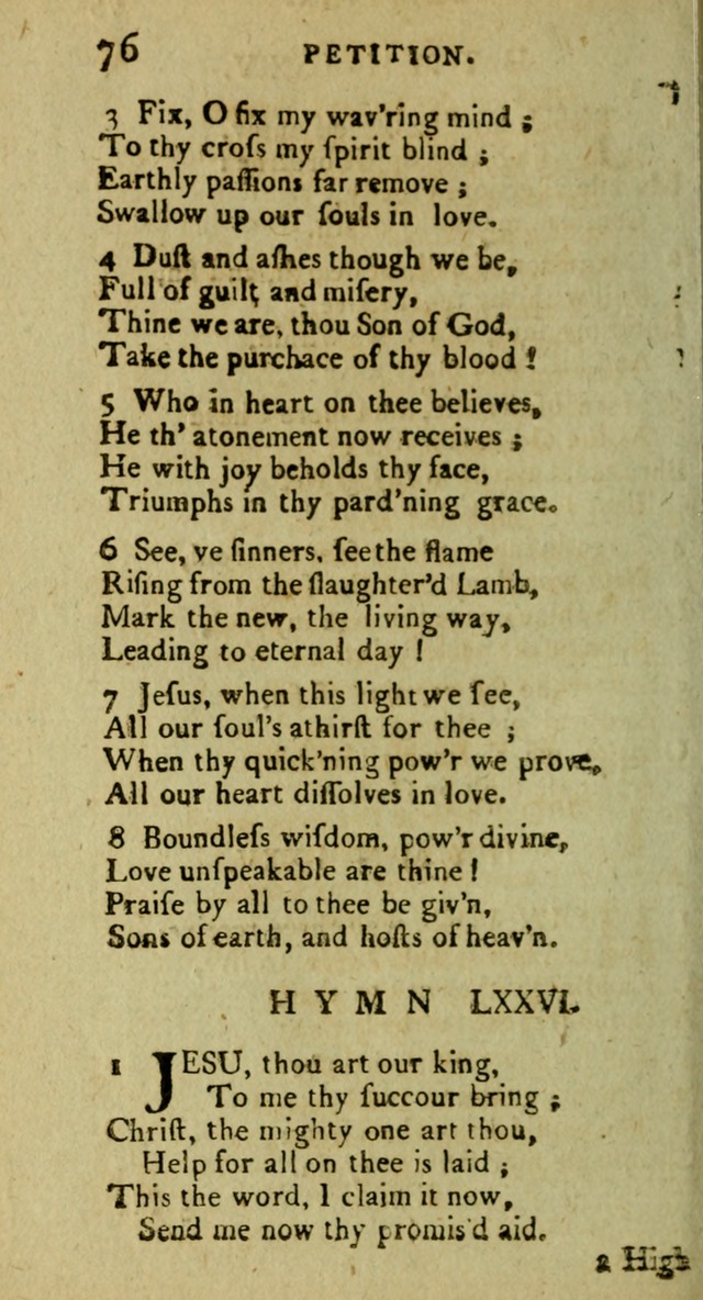 A Pocket Hymn Book: designed as a constant companion for the pious, collected from various authors (9th ed.) page 76