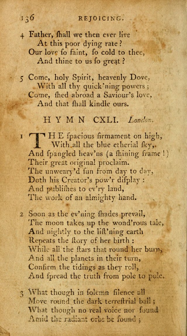 A Pocket Hymn-Book: designed as a constant companion for the pious: collected from various authors. (21st ed.) page 136