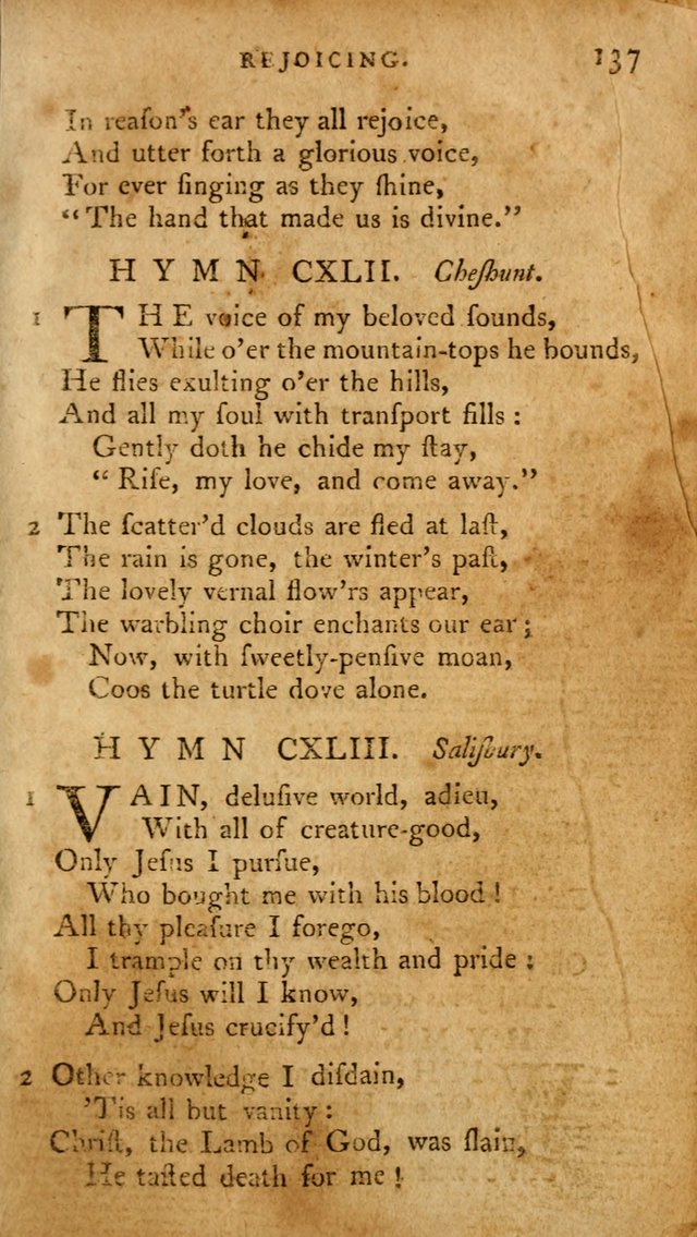 A Pocket Hymn-Book: designed as a constant companion for the pious: collected from various authors. (21st ed.) page 137