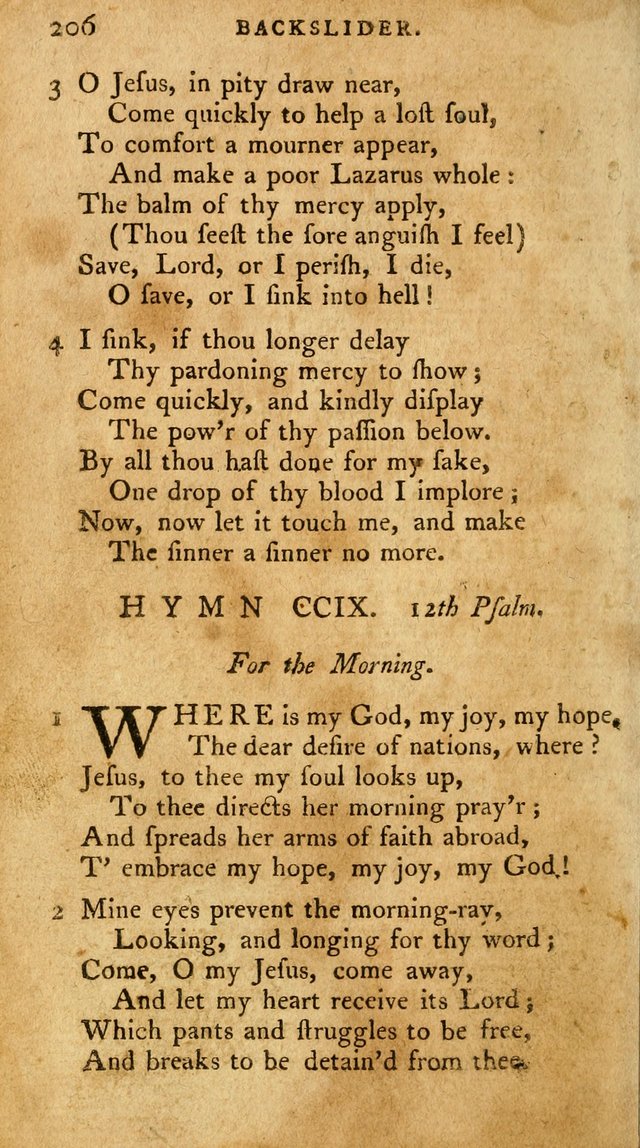 A Pocket Hymn-Book: designed as a constant companion for the pious: collected from various authors. (21st ed.) page 206