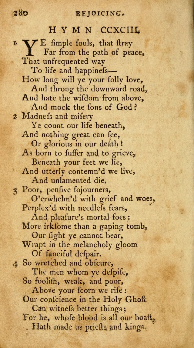 A Pocket Hymn-Book: designed as a constant companion for the pious: collected from various authors. (21st ed.) page 280