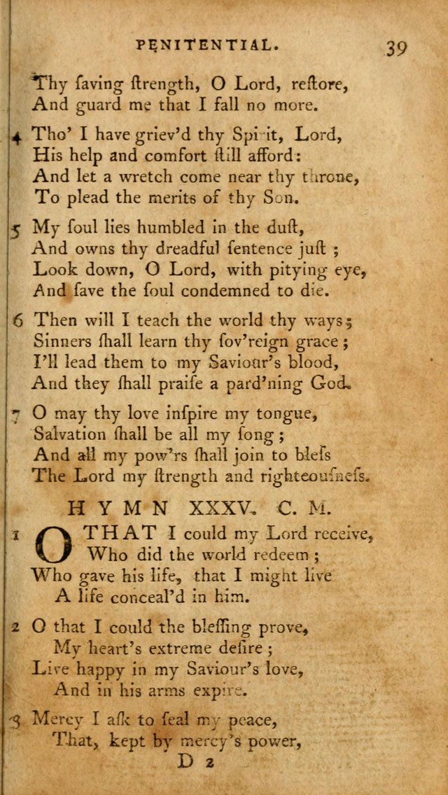 A Pocket Hymn-Book: designed as a constant companion for the pious: collected from various authors. (21st ed.) page 39