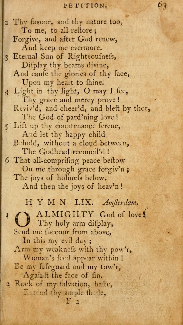 A Pocket Hymn-Book: designed as a constant companion for the pious: collected from various authors. (21st ed.) page 63