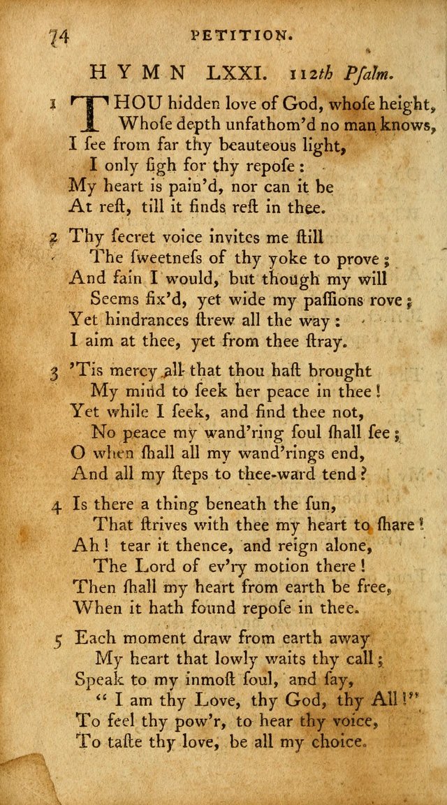 A Pocket Hymn-Book: designed as a constant companion for the pious: collected from various authors. (21st ed.) page 74