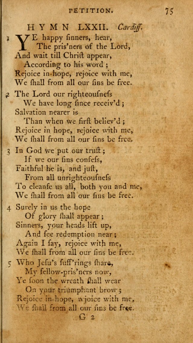 A Pocket Hymn-Book: designed as a constant companion for the pious: collected from various authors. (21st ed.) page 75