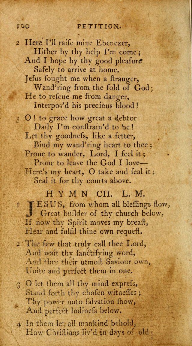 A Pocket Hymn Book, Designed as a Constant Companion for the Pious,  Collected from Various Authors. 28th ed. page 100