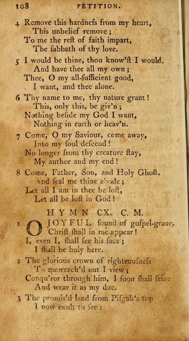 A Pocket Hymn Book, Designed as a Constant Companion for the Pious,  Collected from Various Authors. 28th ed. page 108