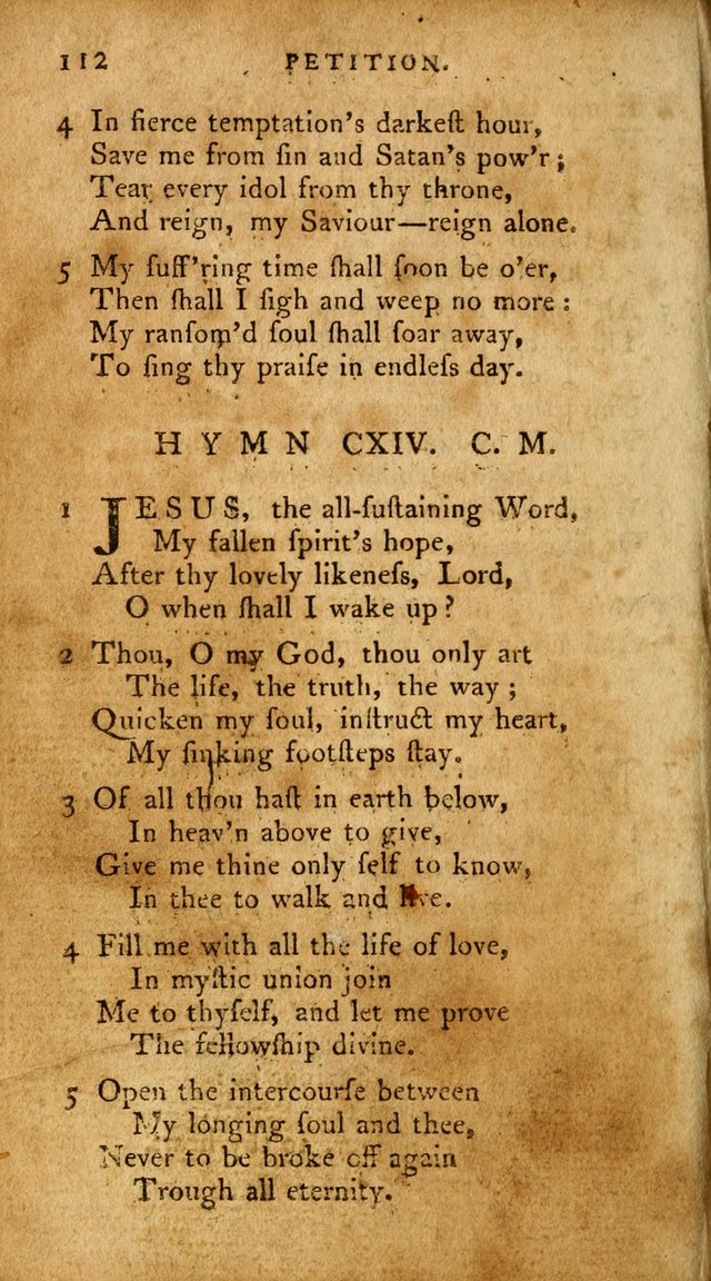 A Pocket Hymn Book, Designed as a Constant Companion for the Pious,  Collected from Various Authors. 28th ed. page 112