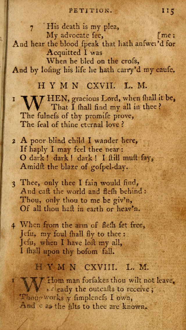 A Pocket Hymn Book, Designed as a Constant Companion for the Pious,  Collected from Various Authors. 28th ed. page 115