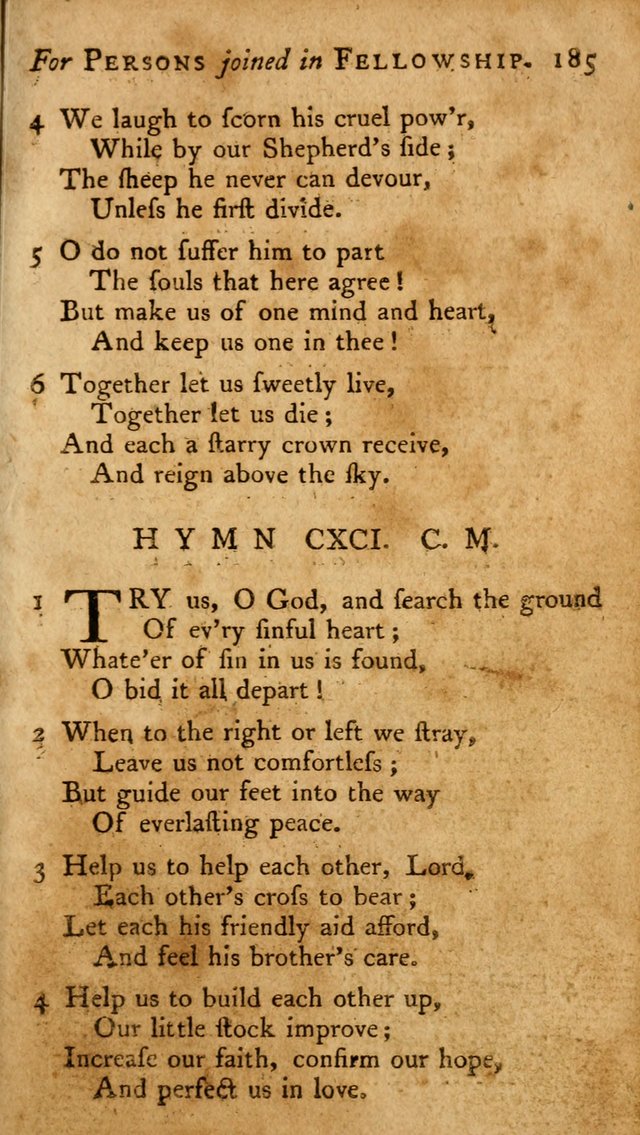 A Pocket Hymn Book, Designed as a Constant Companion for the Pious,  Collected from Various Authors. 28th ed. page 185