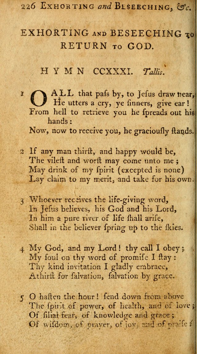 A Pocket Hymn Book, Designed as a Constant Companion for the Pious,  Collected from Various Authors. 28th ed. page 226