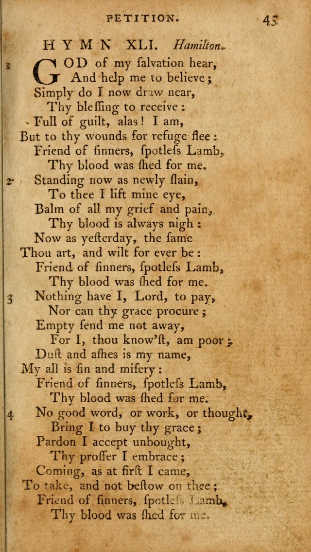 A Pocket Hymn Book, Designed as a Constant Companion for the Pious,  Collected from Various Authors. 28th ed. page 45