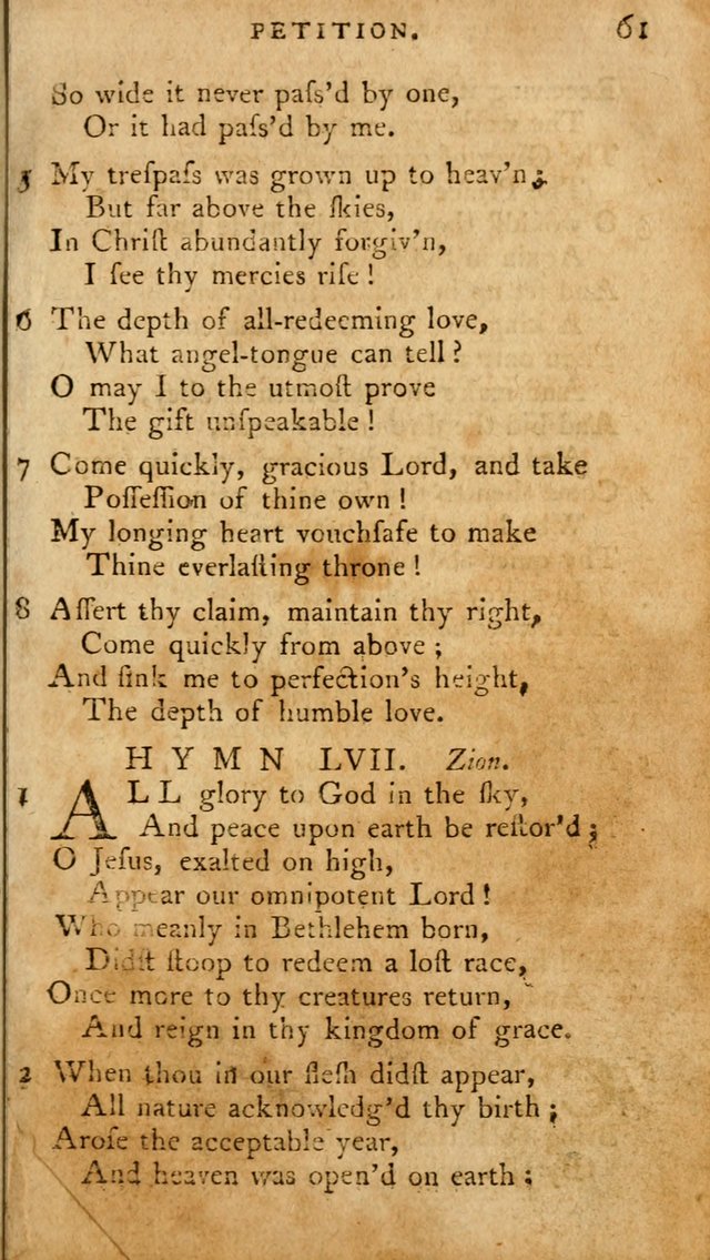 A Pocket Hymn Book, Designed as a Constant Companion for the Pious,  Collected from Various Authors. 28th ed. page 61