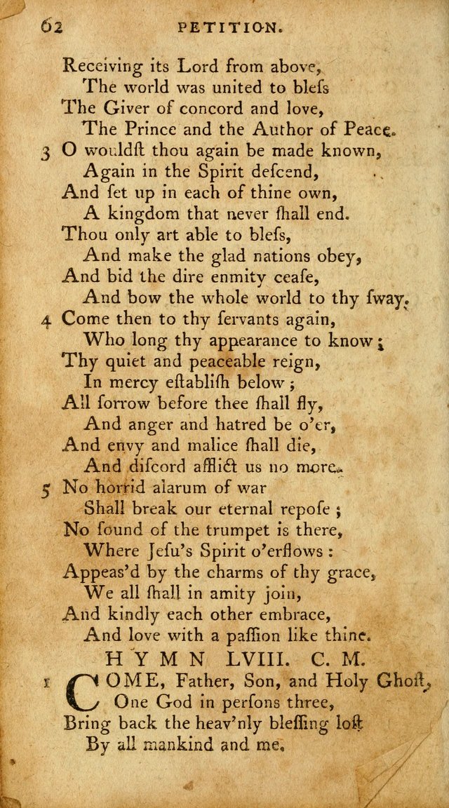 A Pocket Hymn Book, Designed as a Constant Companion for the Pious,  Collected from Various Authors. 28th ed. page 62