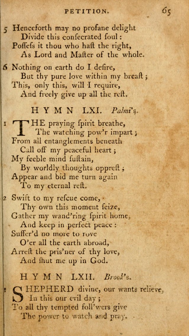 A Pocket Hymn Book, Designed as a Constant Companion for the Pious,  Collected from Various Authors. 28th ed. page 65